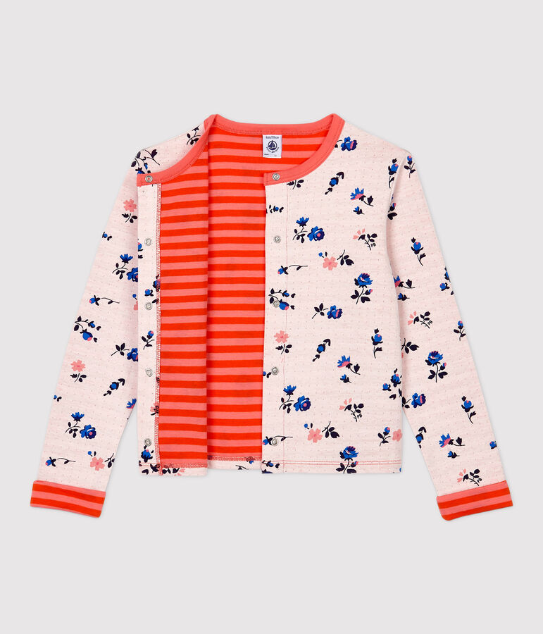 Cardigan en tubique enfant fille blanc/multicouleur