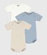 Lot de 3 bodies manches courtes en coton uni bébé