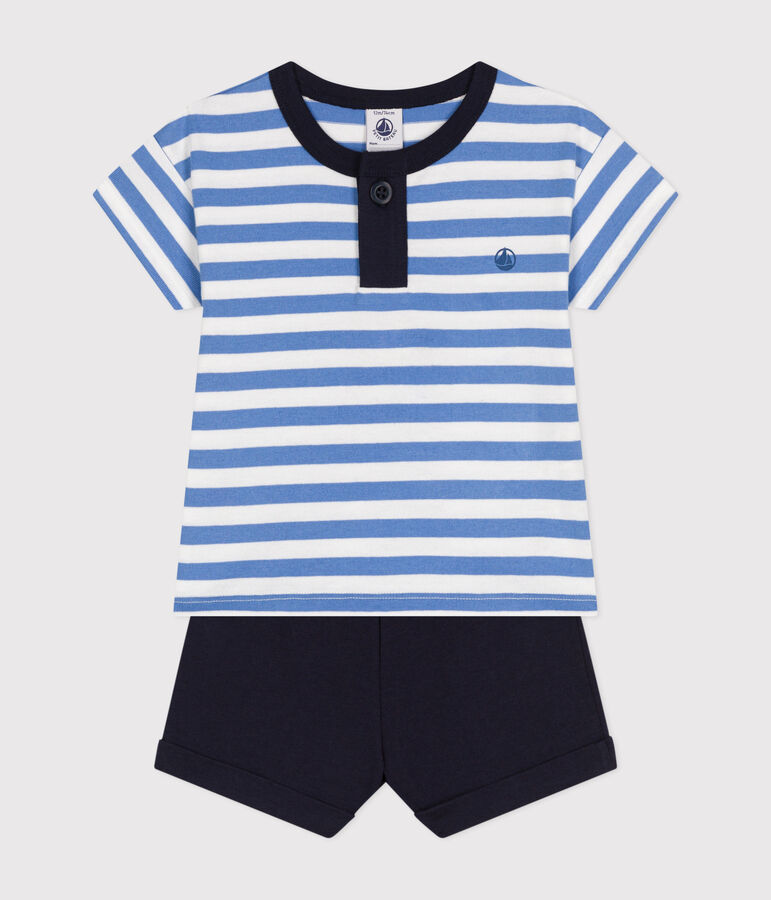 Ensemble tee-shirt et short en jersey b&eacute;b&eacute; GAULOISE/ MARSHMALLOW