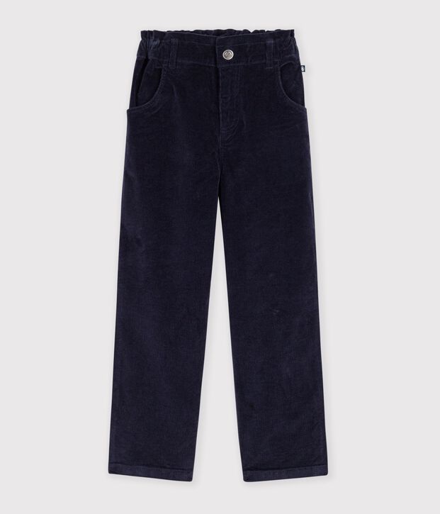 Pantalon enfant en velours bleu marine