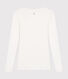 Tee-shirt femme en coton col danseuse manches longues  