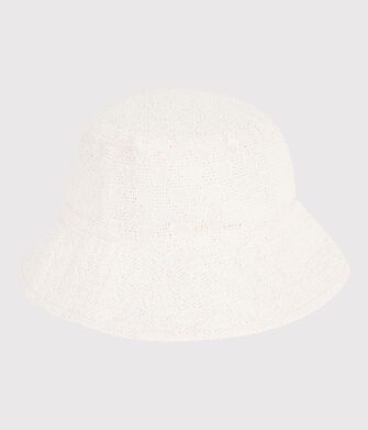 Capeline enfant en popeline broderie anglaise
