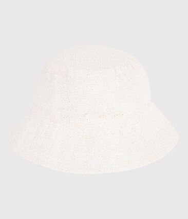 Capeline enfant en popeline broderie anglaise