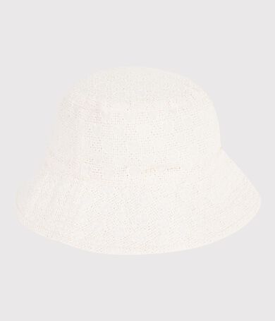Capeline enfant en popeline broderie anglaise