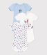 Lot de 3 bodies manches courtes en coton bébé