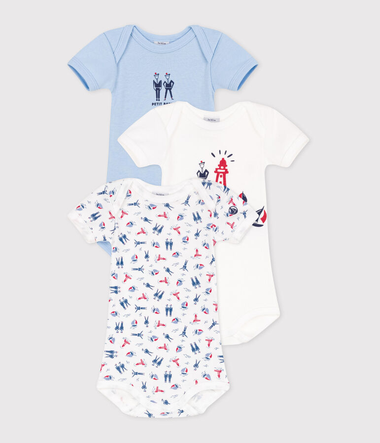 Lot de 3 bodies manches courtes en coton b&eacute;b&eacute; variante 2