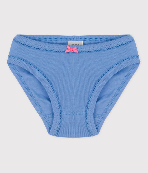 Culotte petite fille en coton bleu