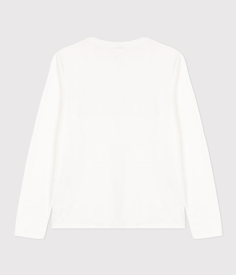 Tee-shirt LE DROIT col V en coton Femme blanc ECUME