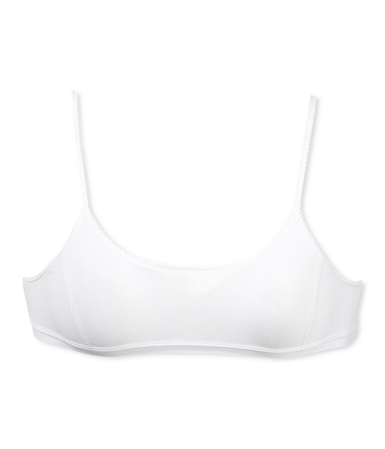 Brassi&egrave;re fille unie blanc