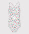 Maillot de bain une pièce enfant fleuri blanc MARSHMALLOW/blanc MULTICO