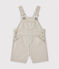 Salopette short bébé garçon gris MINERAI/blanc LAIT