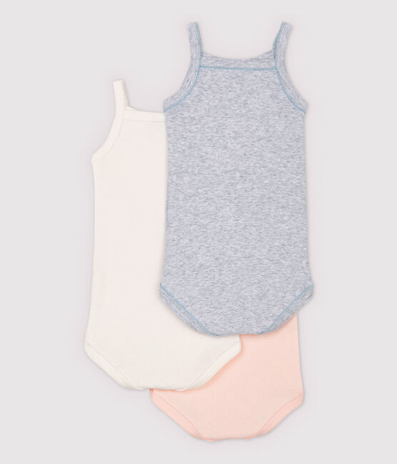 Lot de 3 bodies à bretelles bébé fille en coton biologique variante 1