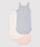 Lot de 3 bodies à bretelles bébé fille en coton biologique variante 1