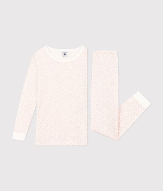 Pyjama ajusté en coton imprimé fleur enfant MARSHMALLOW/ PANTY