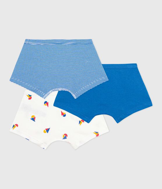 Lot de boxers enfant en coton à ceinture colletée imprimé bateaux variante 1