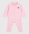 Ensemble sweatshirt et pantalon b&eacute;b&eacute; en coton uni rose