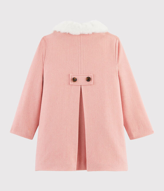 Manteau en drap de laine fille rose ROSE