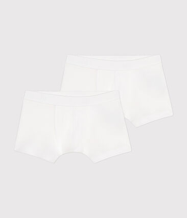 PETIT BATEAU - Lot de 2 boxers blancs petit garçon