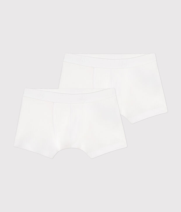 Lot de 2 boxers blancs petit gar&ccedil;on multicouleur