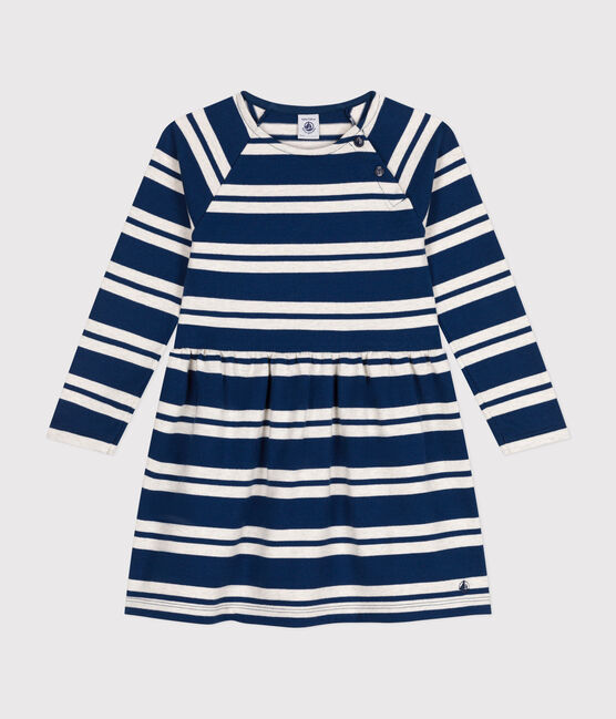 Robe manches longues en coton épais enfant fille bleu MEDIEVAL/ MONTELIMAR