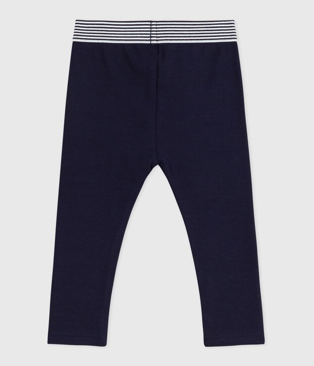 Legging b&eacute;b&eacute; en coton uni bleu