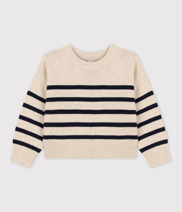 Pull rayé en laine et coton enfant fille / garçon