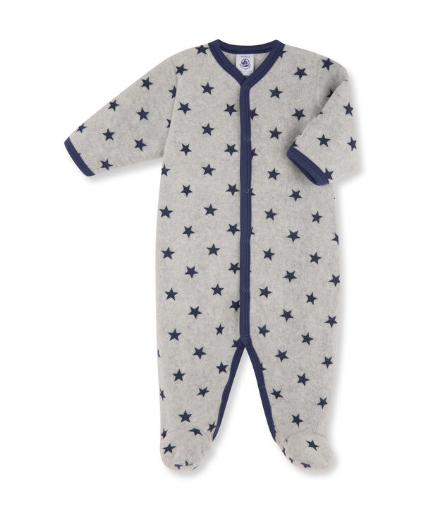 Combichaud b&eacute;b&eacute; gar&ccedil;on en polaire imprim&eacute; gris/bleu