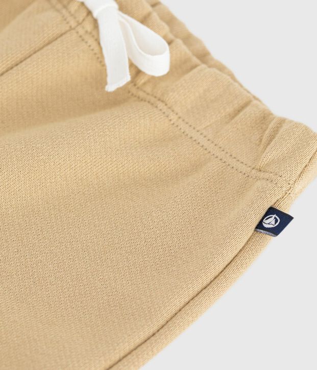 Pantalon de jogging b&eacute;b&eacute; en coton uni beige