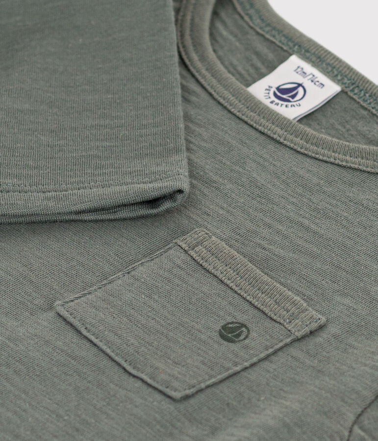 Tee-shirt manches longues en jersey flamm&eacute; b&eacute;b&eacute; vert