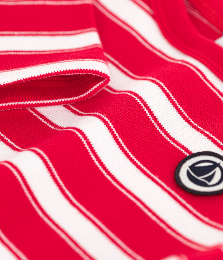 Marini&egrave;re b&eacute;b&eacute; en jersey &eacute;pais ray&eacute; rouge PEPS/blanc MARSHMALLOW