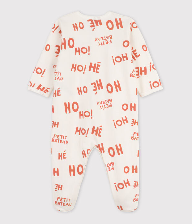 Dors-bien b&eacute;b&eacute; en molleton blanc/rose