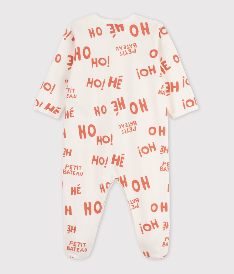 Dors-bien b&eacute;b&eacute; en molleton blanc MARSHMALLOW/ BRANDY