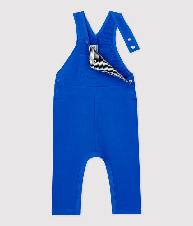 Salopette longue en molleton b&eacute;b&eacute; bleu