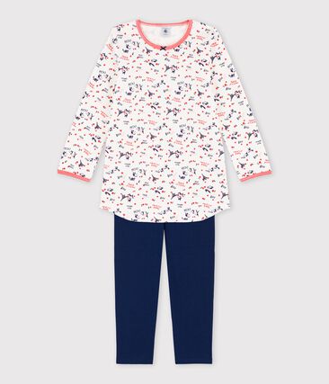 Chemise de nuit avec legging petite fille en coton biologique