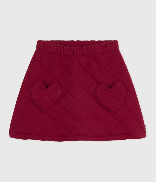 Jupe en coton enfant unie rouge