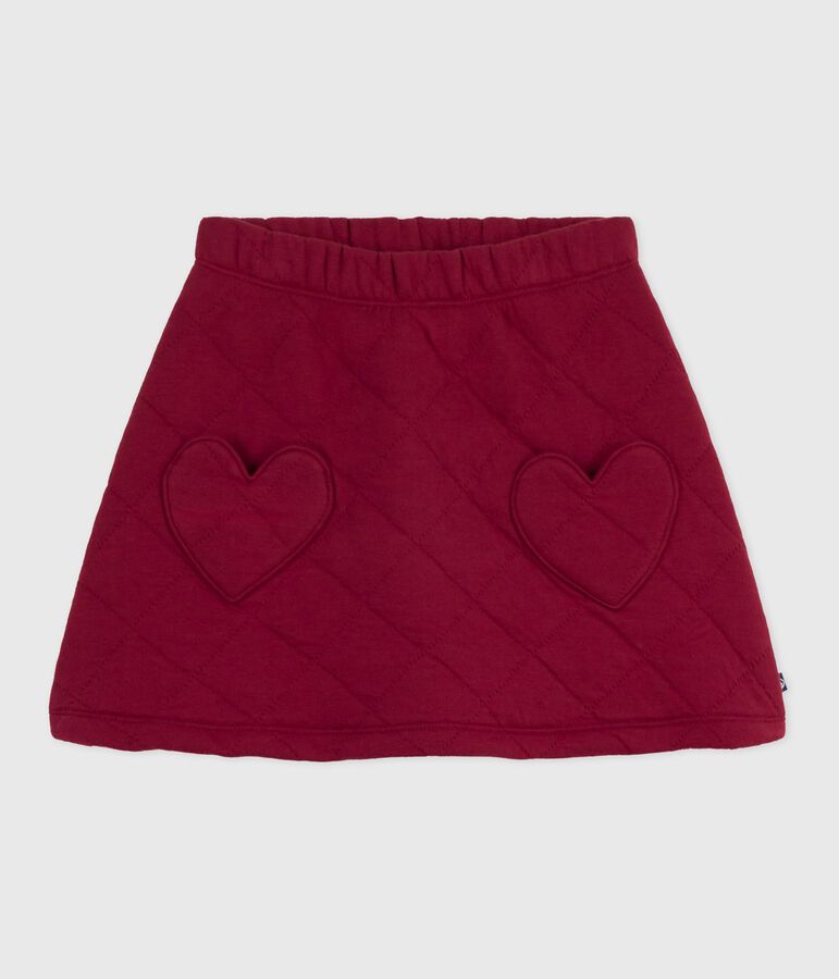 Jupe en coton enfant unie rouge AMARANTE