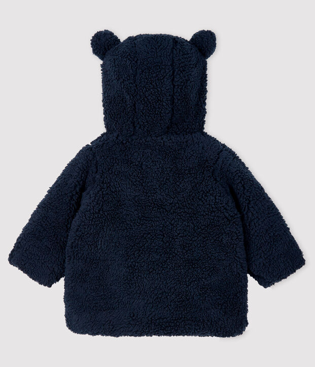Manteau sherpa b&eacute;b&eacute; fille bleu marine