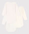 Lot de 3 bodies manches longues coeurs b&eacute;b&eacute; en coton multicouleur