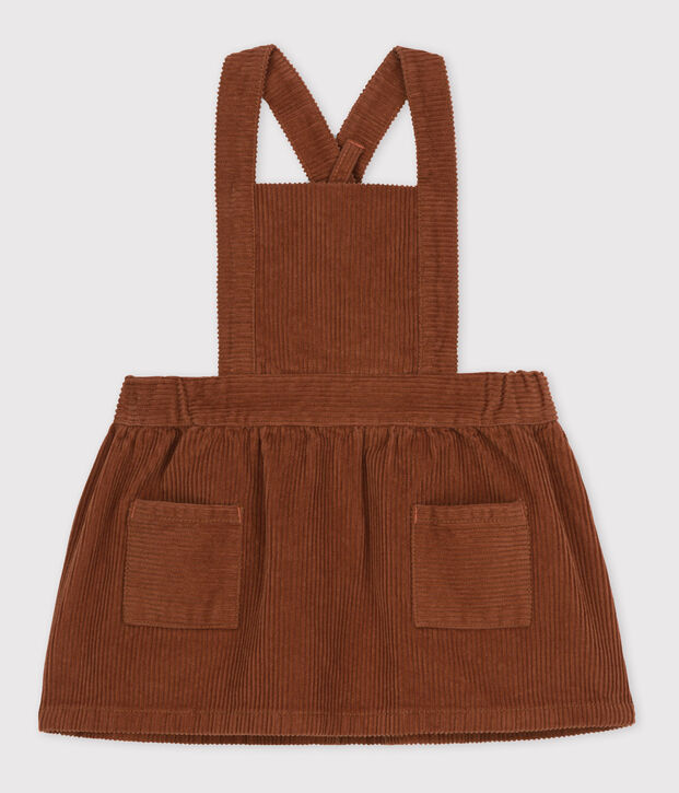 Robe sans manche b&eacute;b&eacute; en velours grosses c&ocirc;tes marron