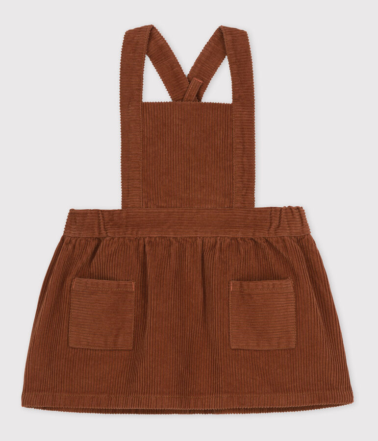 Robe sans manche b&eacute;b&eacute; en velours grosses c&ocirc;tes marron CINA