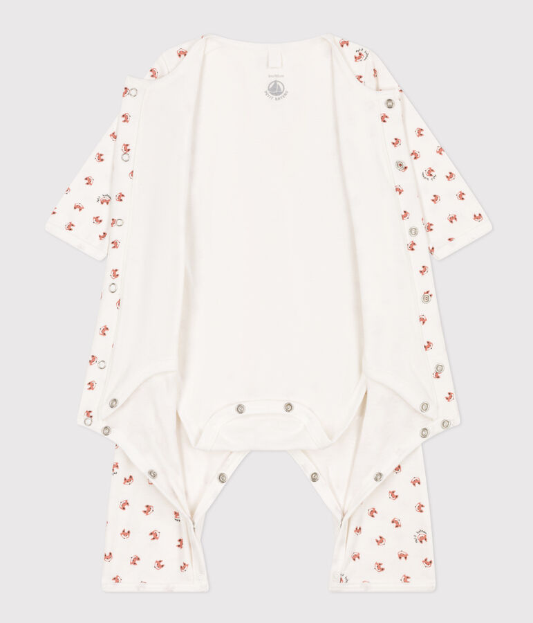Bodyjama sans pieds b&eacute;b&eacute; en coton blanc MARSHMALLOW/blanc MULTICO