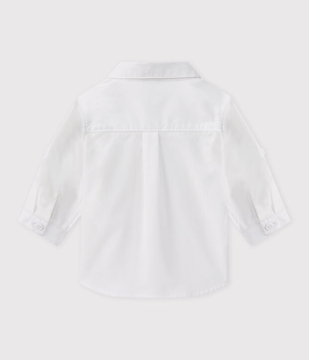Chemise b&eacute;b&eacute; gar&ccedil;on manches retroussables blanc