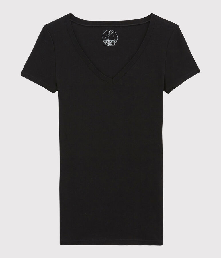 T-shirt c&ocirc;te l&eacute;g&egrave;re Femme noir