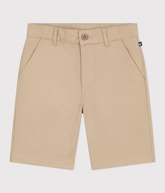 Bermuda short enfant en coton uni beige SANDER