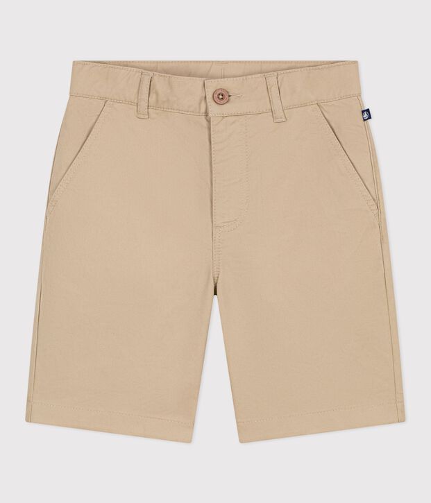 Bermuda short enfant en coton uni beige
