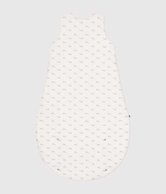 Gigoteuse en velours bébé imprimé baleine TOG 3 blanc MARSHMALLOW/ HERBIER