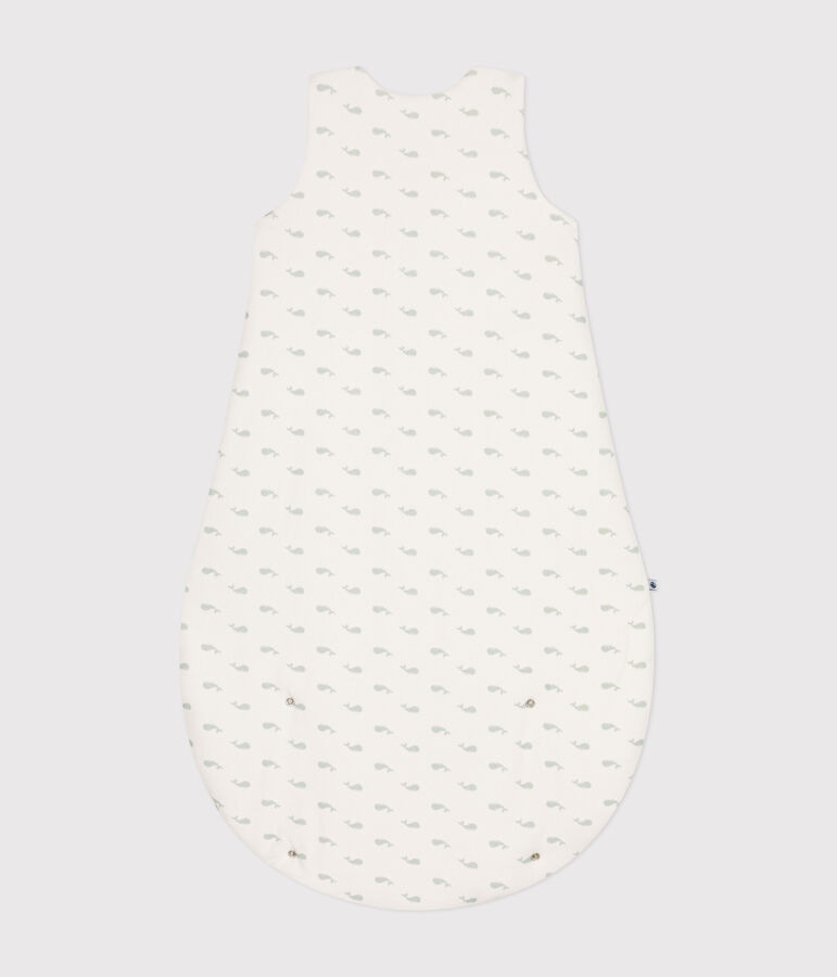 Gigoteuse en velours b&eacute;b&eacute; imprim&eacute; baleine TOG 3 blanc MARSHMALLOW/ HERBIER
