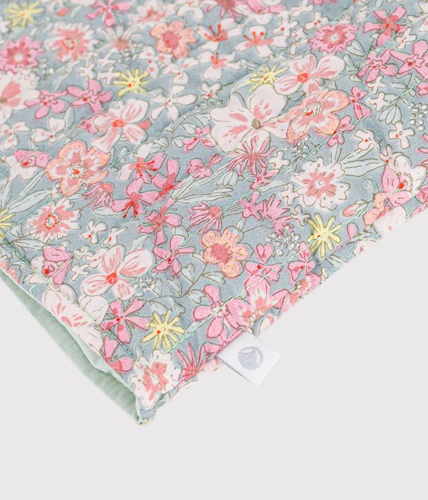 Gilet b&eacute;b&eacute; sans manches en coton imprim&eacute; fleurs bleu/multicouleur