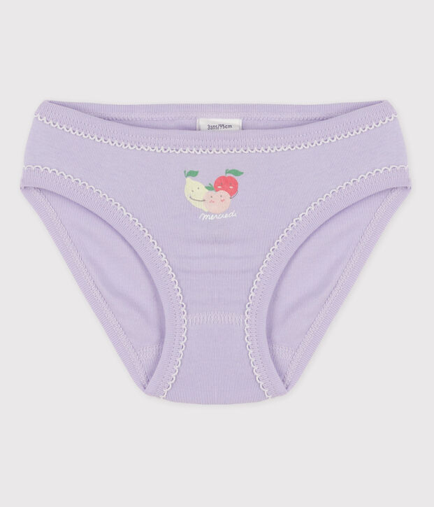 Culotte petite fille en coton violet