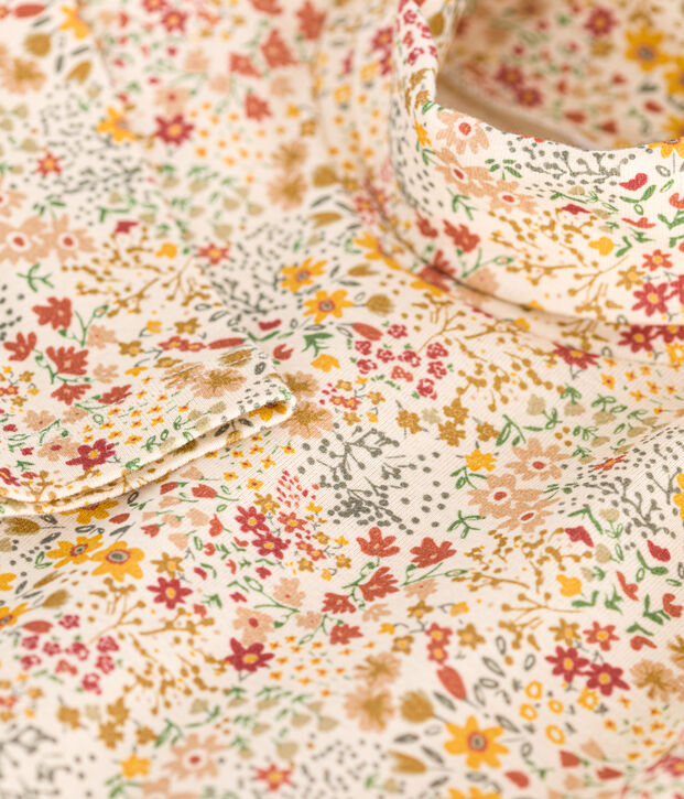 Sous-pull en coton enfant fille &eacute;cru/marron/multicouleur